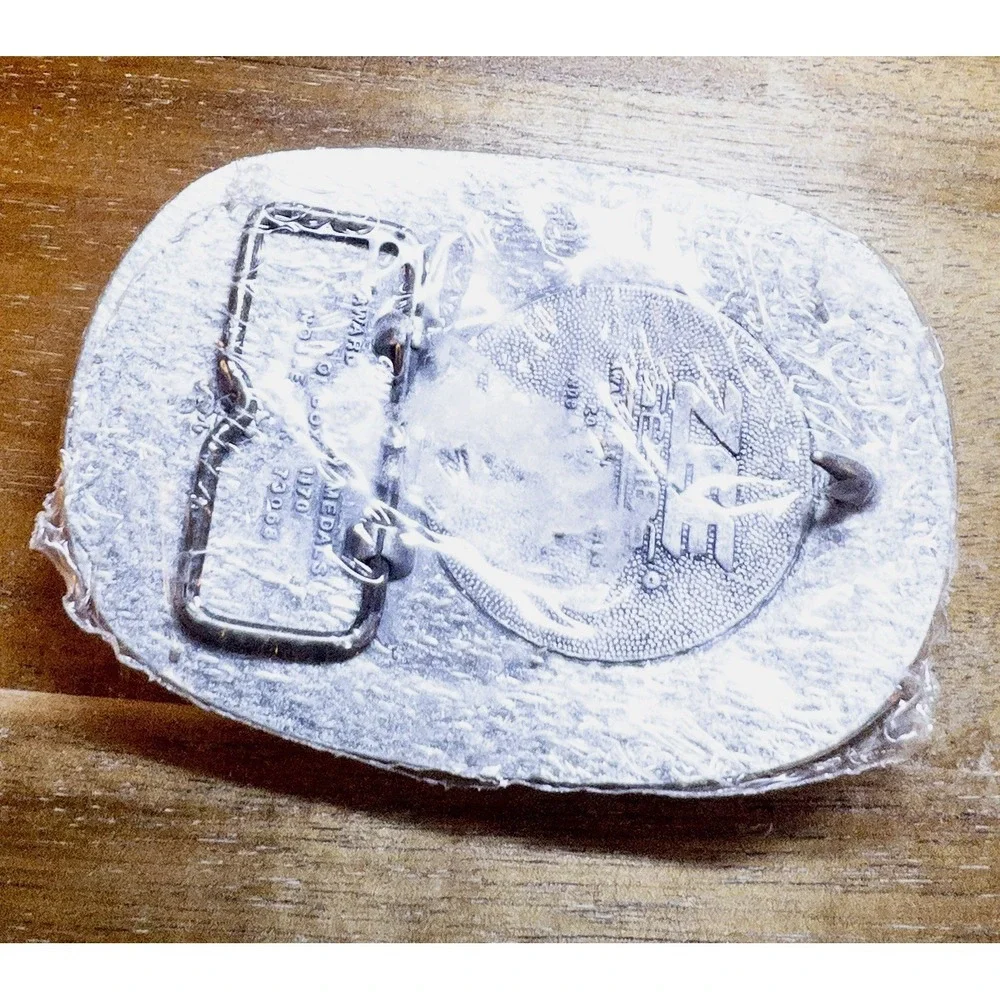 Vtg Zee Series Bull Rider Silver Tone Western Belt Buckle‎ Rodeo Southwestern